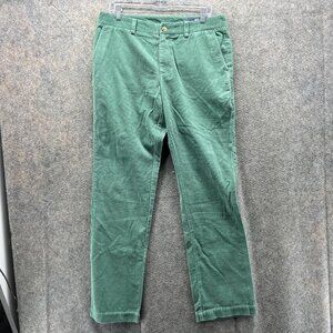 Vineyard Vines Pants Men 34 Adult Green Slim Fit Breaker Corduroy Casual Cotton